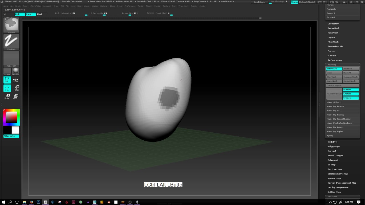 smooth a single object zbrush