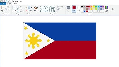 How to draw Flag of the Philippines in MS Paint | Easy step by step drawing