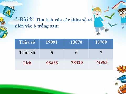 Tuần 31 - Toán - Nhân số có 5 chữ số với số có một chữ số - Luyện tập