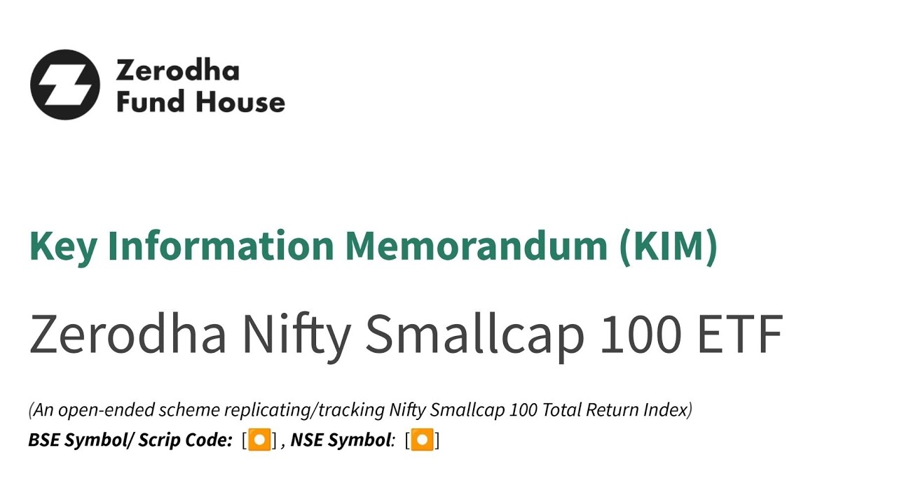 Zerodha Nifty Small Cap 100 ETF Scheme #nforeview - YouTube