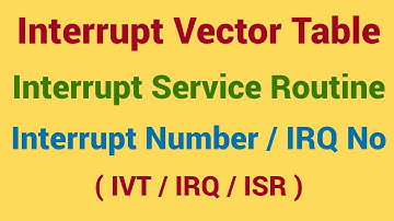 Interrupt Vector table  |Interrupt Service Routine(ISR) |  Interrupt Handler | interrupt number