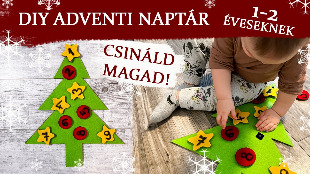 DIY ADVENTI NAPTÁR 1-2 ÉVESEKNEK (Csináld magad!)