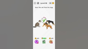 #Shorts Brain Dom Game Challenge 2022 | level 98 | Save the cat from the dogs