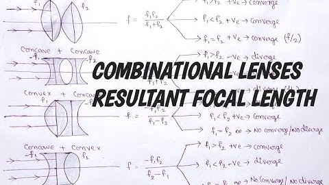 Combinational lenses resultant focal length formula derivation in Ray optics