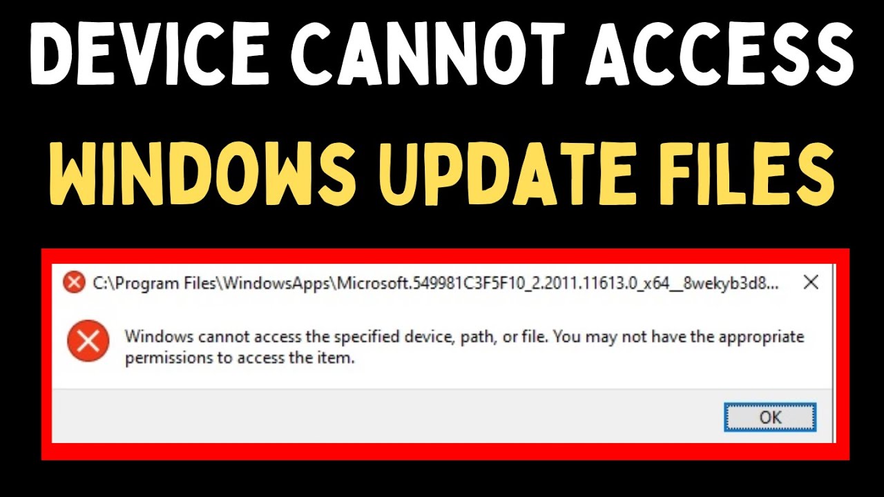 How to fix device cannot access windows update files on windows 11