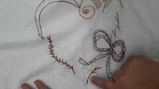 تطريز يدوي بالخيوط  للمبتدئين- غرزة الفرع وغرزة الريشة.. كورس كامل: الدرس 3  :(Hand #Embroidery#)