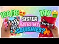 MY SISTER RATES MY PAPER SQUISHIES!?