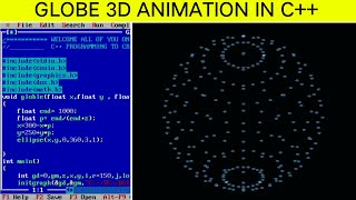 GLOBE ANIMATION IN C++ PROGRAMMING | HOW CREATE GLOBE IN C | How make circle  IN C | C GRAPHICS