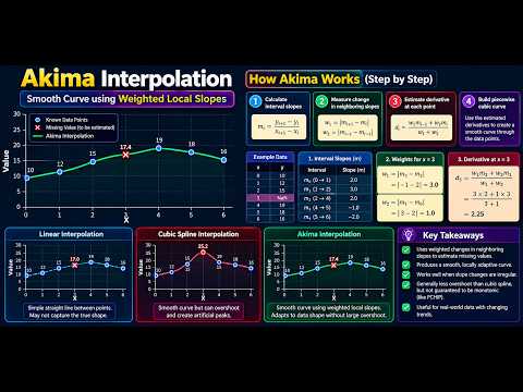 Akima Interpolation in Python | Weighted Slopes Explained with Example