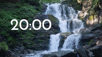 20-Minute Waterfall Timer for Deep Focus & Relaxation | Nature Sounds with Spa Music
