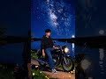 Moonlit Ride by the Lake 🌙🏍️#MilkyWay #Motorcycle #NightRide #Galaxy #Cinematic #Moonlight