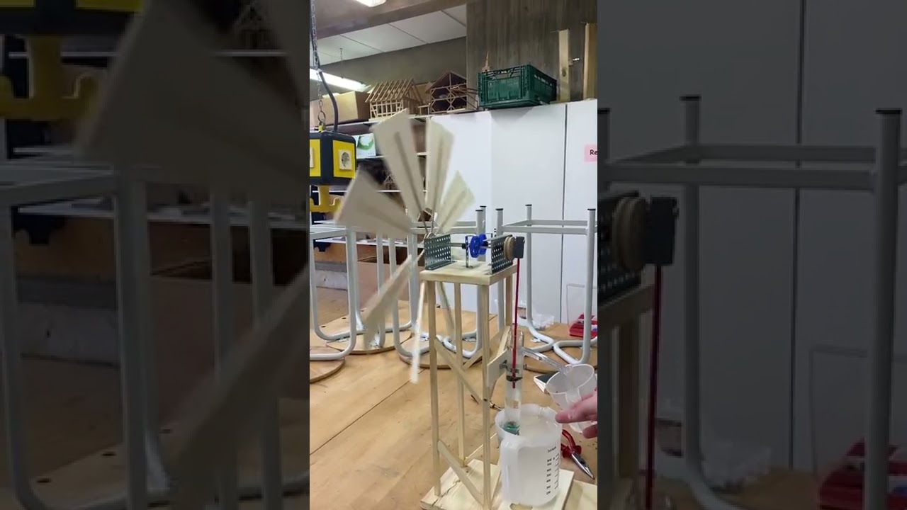 Funktion der fertigen Windpumpe