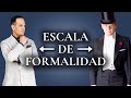 La escala de formalidad (cómo se categoriza la ropa masculina de formal a informal)