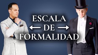 La escala de formalidad (cómo se categoriza la ropa masculina de formal a informal)