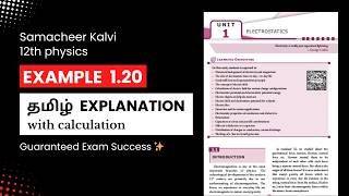 Example 1.20 In Tamil,12Th Physics,Unit-1Electrostatics, Samacheer Kalvi, Tamilnadu Syllabus