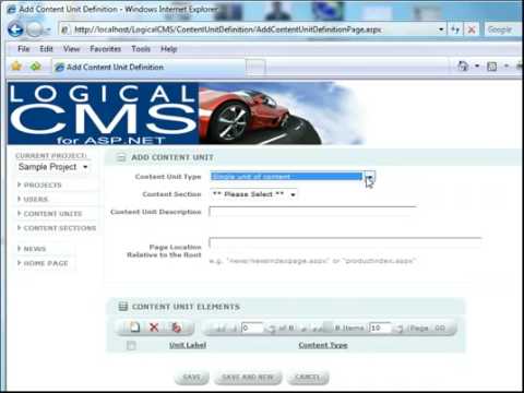 Logical CMS for ASP.NET Quick Tour