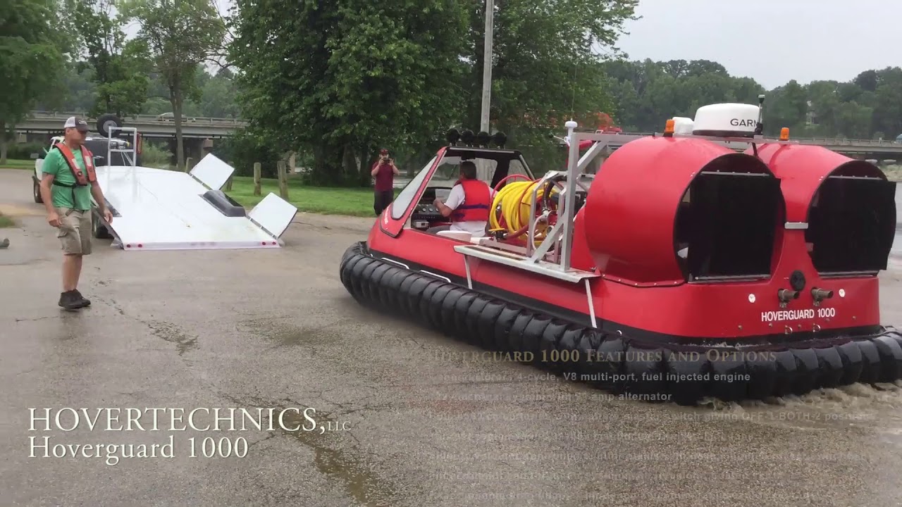 Hoverguard 1000 Hovercraft with Fire hose and foaming system YouTube