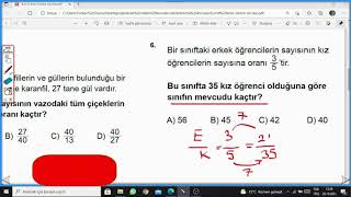 6.Sınıf Oran Çıkmış Sorular Test Çözümü
