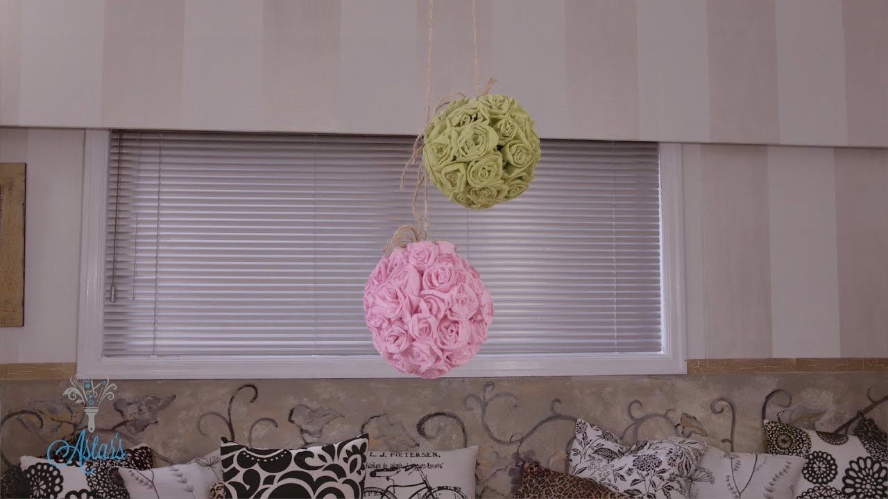 paper rose hanging ball arts crafts tutorial youtube paper flower hanging ball