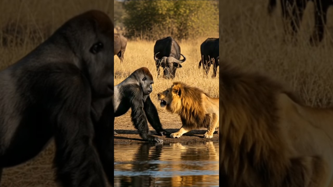 Lion vs Gorilla – The Ultimate Jungle Showdown in 4K | Wild Documentary Scene