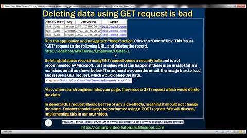 Part 23 Why deleting database records using get request is bad