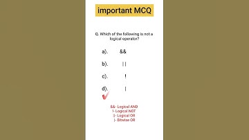 important MCQ of C language | logical operator #shorts
