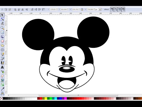 Inkscape Tutorial - How To Draw Mickey Mouse Face - YouTube