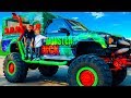 Here is a cool gifttisha rides on giant jeep monster track