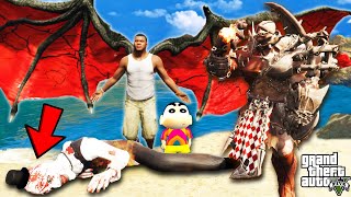 Franklin Fight DEVIL COMMANDER To Save SERBIAN DANCING LADY in GTA 5 | SHINCHAN and CHOP
