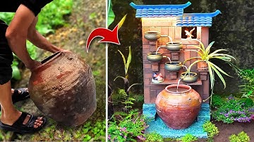 Bừng sáng góc vườn nhỏ với bể cá thác nước hoài cổ