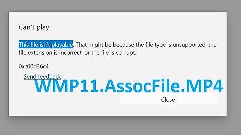 Type of file WMP11.AssocFile.MP4 | Can