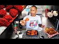 VERY SPICY Mukbang !! HOT Cheeto Wings | Spicy Garlic Tik Tok Recipe | KFC Nashville Fried Chicken