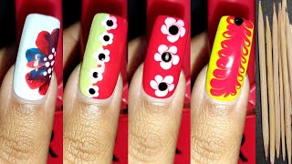 5 Beautiful nail art design💅💅 Easy DIY nail art just using household items❤❤❤❤