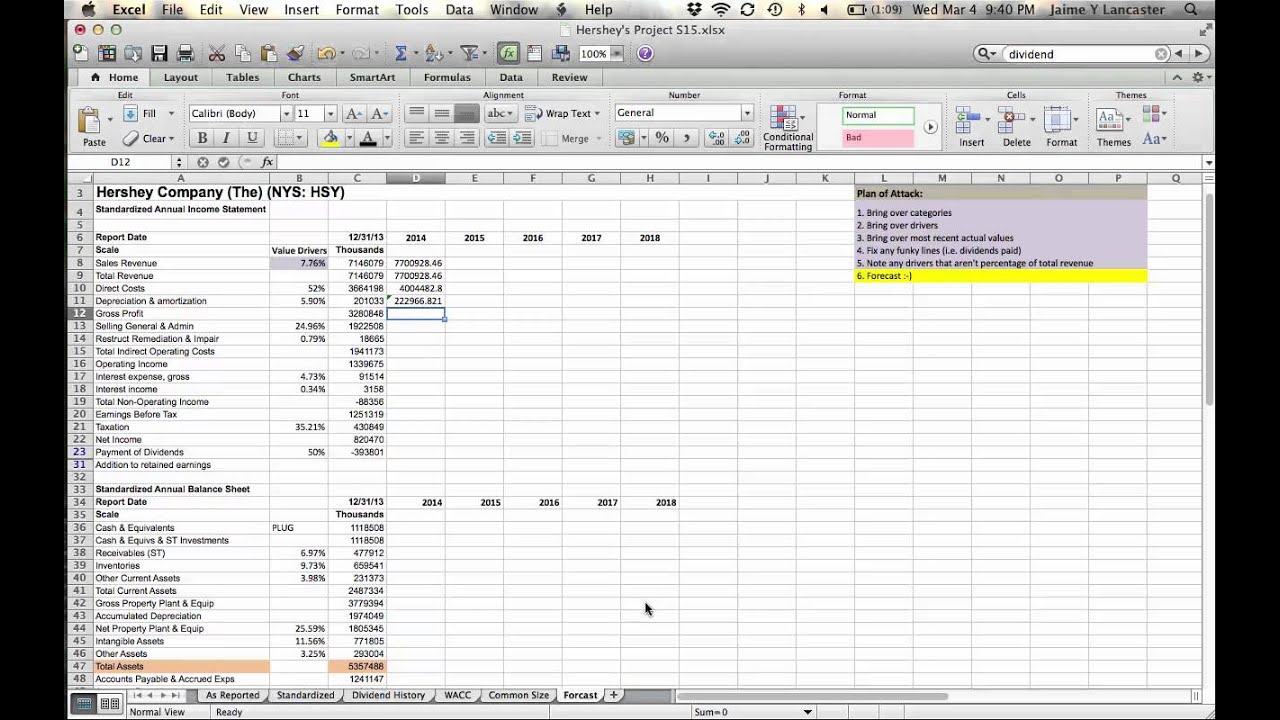 Income Statement Forecasting