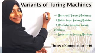 THEORY OF COMPUTATION- LECTURE #40- Variants of Turing Machines- Non deterministic & Enumerator TMs