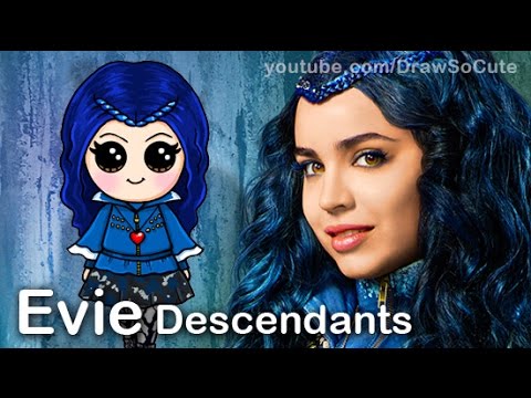 How to Draw Evie from Disney Descendants Cute step by step - YouTube