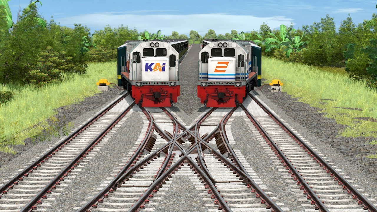 Messy Rails Kereta Api Bersilang Di Rel Berantakan | Trains Crossing On Messy Rails ...