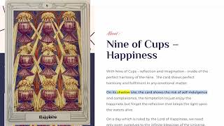 Nine of Cups - Happiness | Thoth Readings Tarot