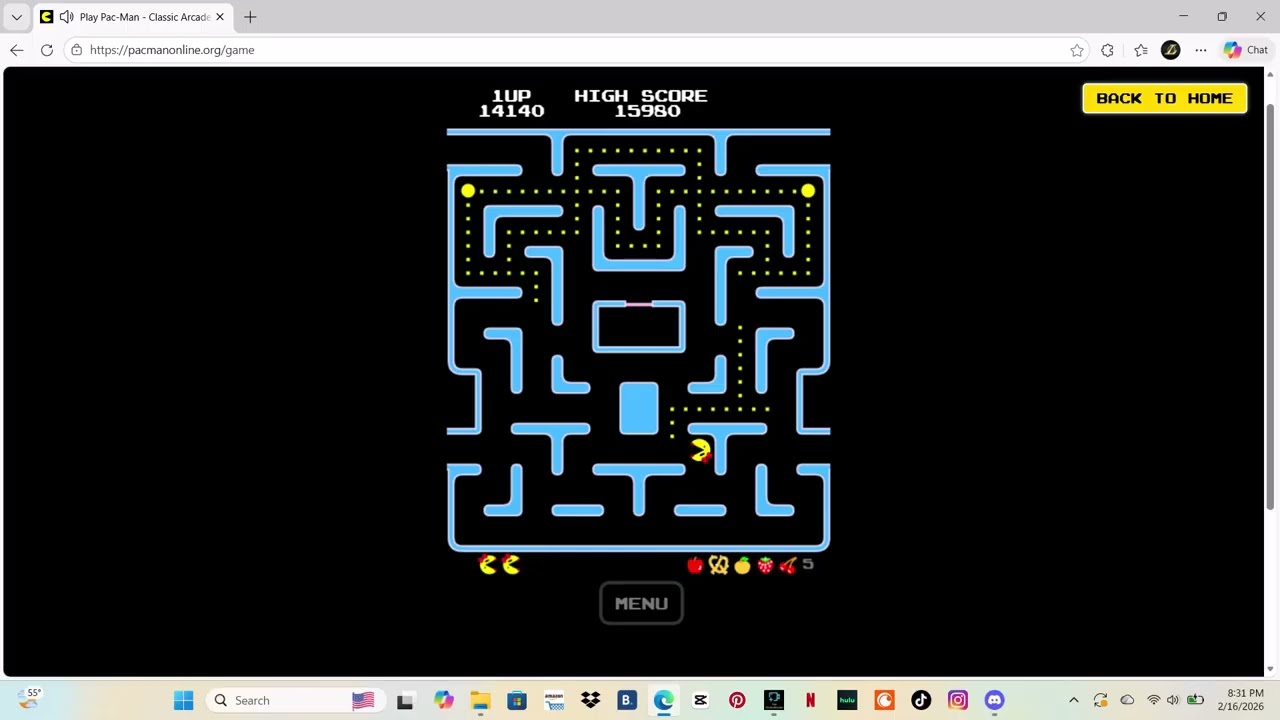 Playing Pac MAN
