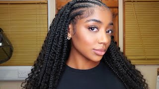Half Up Half Down With Feed In Braids  No Leave Out! | UNice Hair