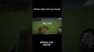 infinite water with one bucket #minecrafttipsandtricks  #minecrafttricks  #trendingminecraft