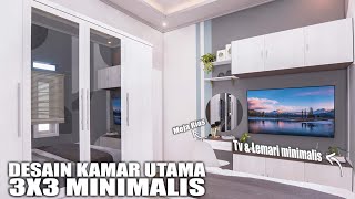 DESAIN KAMAR UTAMA 3x3 Minimalis Modern