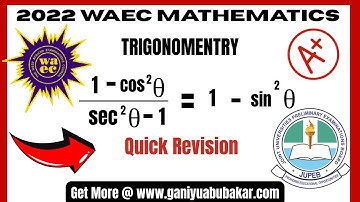 Part 1: WAEC & JUPEB Trigonometry Past Questions and Answers | Trigonometry Made Easy