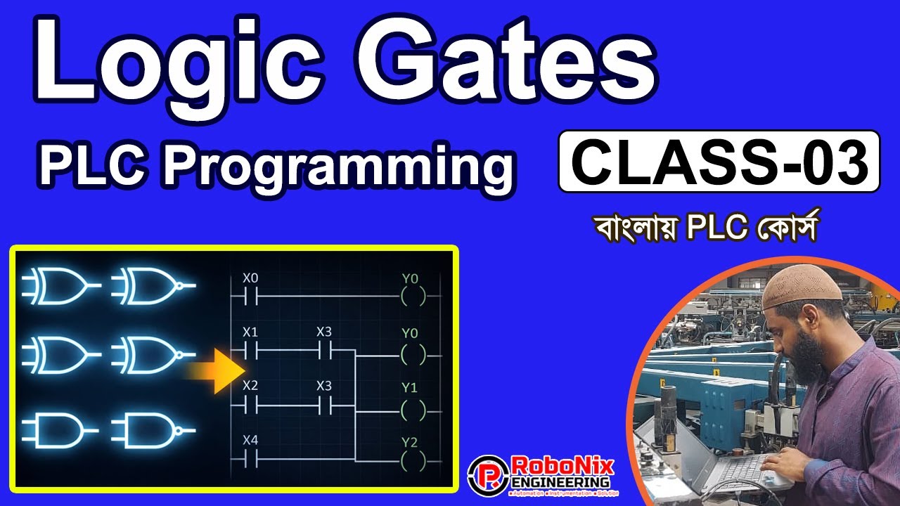 Logic Gates in PLC Programming Bangla | PLC Programming Class 03 | Industrial Automation
