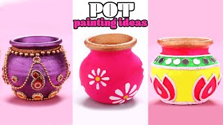 5 Easy pot painting ideas for beginners / pot decoration ideas /step by  step tutorial 