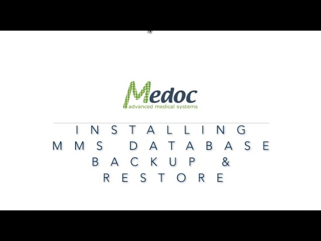 How to install Medoc Main Station (MMS)