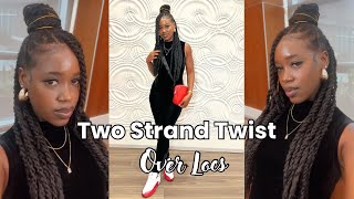 Two Strand Twist Over LOCS | Loc Style With Bangs