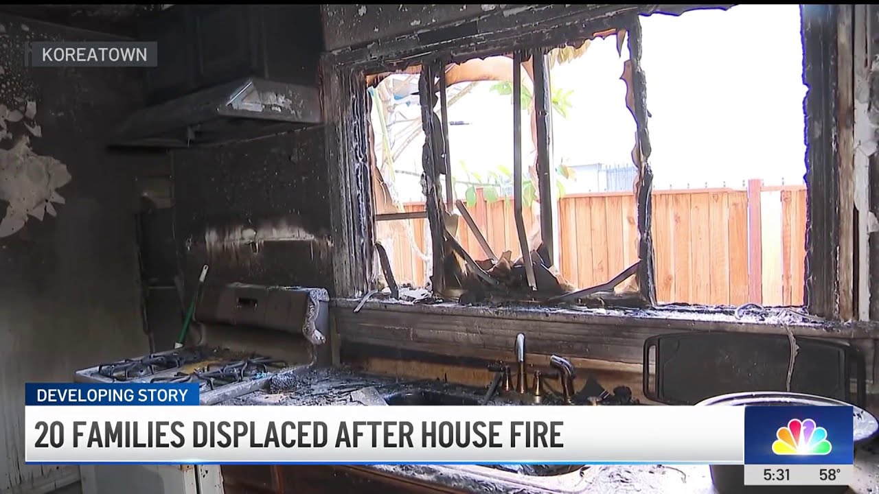 20 families displaced after house fire in Koreatown - YouTube