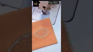 Stylish Leaf Lace Sleeves Design | Easy  Stitching Tutorial #shorts #youtubeshorts #sewinghacks