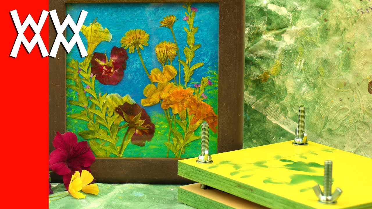 Make a flower press and dried flower picture. Easy! YouTube